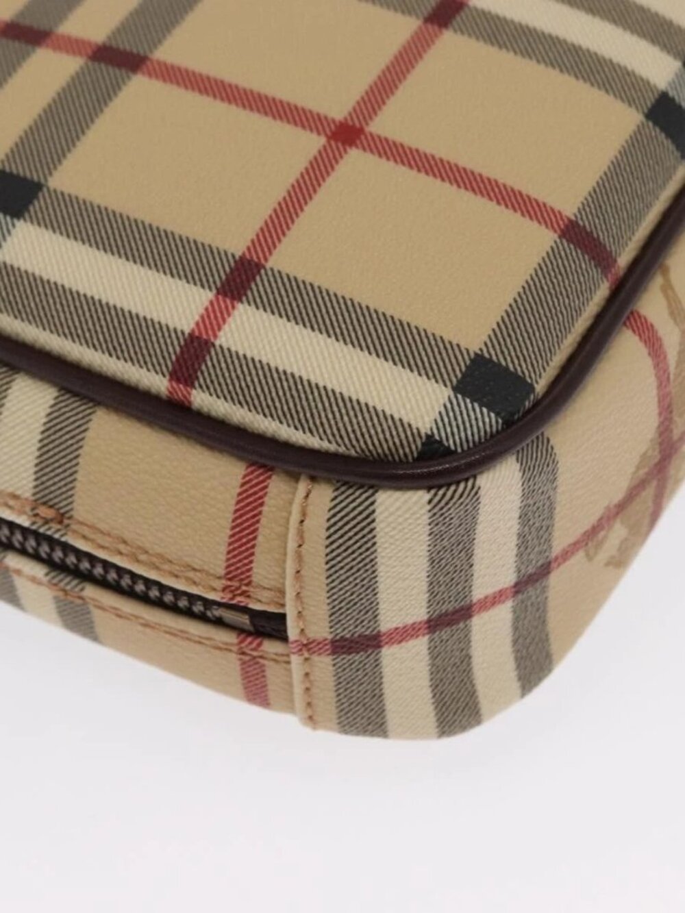 BURBERRY Nova Check Clutch Bag PVC Leather Beige Auth BA10320M - Picture 4 of 16